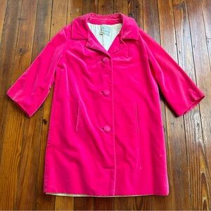 Vintage 1970s Mr. Donovan hot pink velvet coat